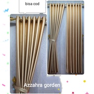 GORDEN JENDELA DAN PINTU KREM GLOSSY PANJANG 250CM / SET RUANG TAMU / HORDENG TEBAL BAHAN BLACKOUT