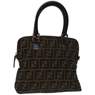 FENDI Zucca 帆布手提包黑棕色正品 bs12482