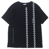 成色極佳 ▼ MONCLER GENIUS 7 Fragment by Hiroshi Fujiwara。黑色，100%純棉格紋圓領短袖T卹，S碼。正品，義大利製。男款。