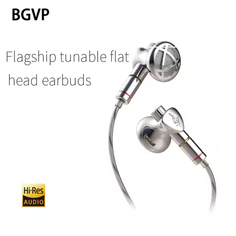BGVP DX7 Flat Head Earbuds HIFI Metal Wired Earphone Tunable Catheter With 3.5mm/4.4mm 2 in 1 Plug M