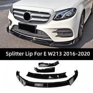 For Mercedes Benz E class W213 2016-2020 E200 E260 E300 Front Splitter Chin Guard Bumper Lip Spoiler