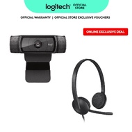 [Combo Set] Logitech C920 HD Pro Webcam + H340 Wired Headset