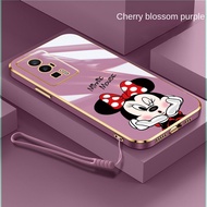 Xiaomi POCO X6 Pro M6 Pro poco F5 Pro F5Pro X5 Pro 5G Glossy Cute Minnie Mouse Casing Square Edges Plating Back TPU Soft Case Cover