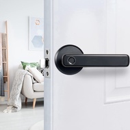 Smart Fingerprint Door Lock Password Electronic Lock Unlock Entry Door Knobs Lock Black Aluminum Alloy for Bedroom Home Hotel Apartment