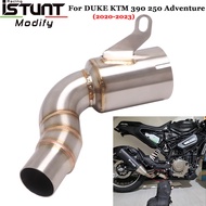For DUKE 250 ADV KTM 390 Adventure 2020 2021 2022 Motorcycle Exhaust Escape Middle Link Pipe Catalyst Delete Eliminator