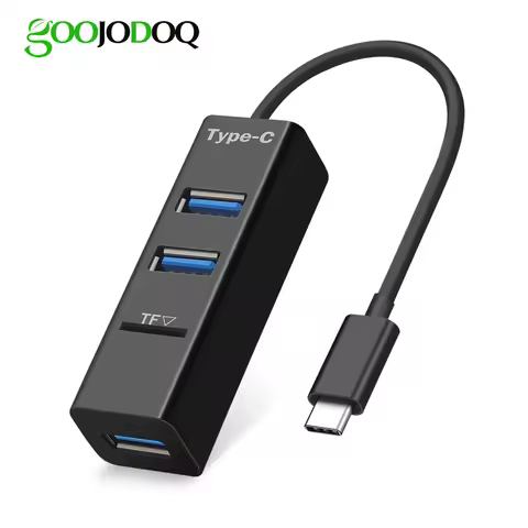 3 Ports USB C HUB Type C Splitter with TF Card Reader USB-C Adapter for Macbook Pro Air Surface pro 