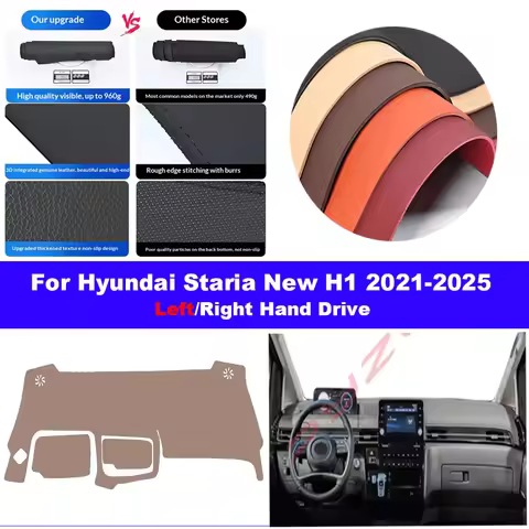Car Dashboard Cover For Hyundai Staria New H1 2021-2023 2024 2025 Center Console Protector Carpet Da