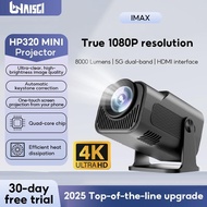 Mini Projector, HP320, 4K HD, Portable, 2 + 16G Memory, Android 13 Operating System, Rotates 180 deg