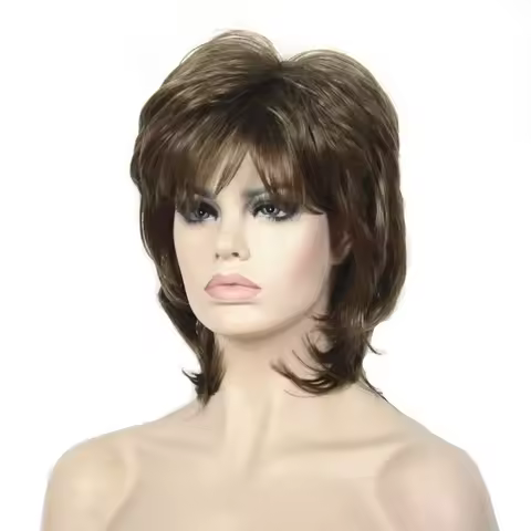 StrongBeauty Women Synthetic Wig Short Hair Black/Blonde Natural Wigs Capless Layered Hairstyles