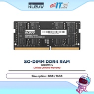KLEVV DDR4 Laptop RAM 3200MT/s SODIMM Memory Module for Laptop (8GB / 16GB)