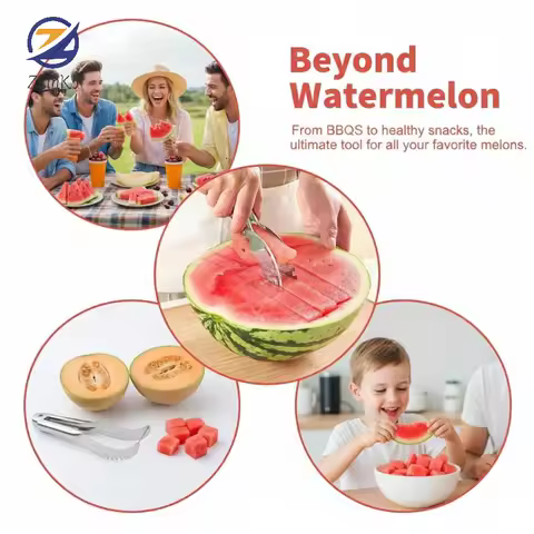 1Pcs Stainless Steel Windmill Watermelon Cutter Artifact Salad Fruit Slicer Cutter