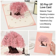 YUMEIYU Pop UP Love Card Love Blessing  for Wife and Girlfriend Gift Anniversary Greeting Card