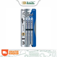 Bazic York Black Rollerball Pen with/ Grip (3/ Pack) - Pen