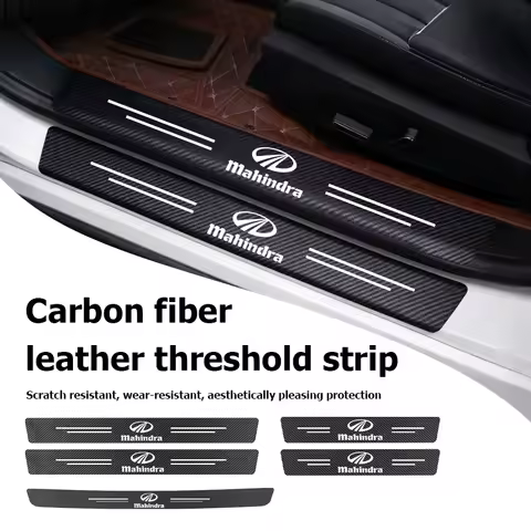 For Mahindra Carbon Fiber Car Door Threshold Protector Stickers Auto Interior Accessories Scorpio KU