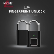 Anytek L34 Smart Fingerprint Padlock USB Rechargeable Door Suitcase Lock A#S [Woodrow.sg]