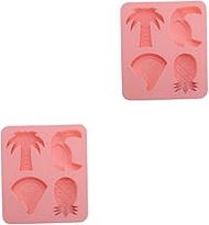NOLITOY 2pcs Coconut Watermelon Mold Cakesicle Molds silicone lolly moulds cake baking Silicone Ice Cream ice cube silicone molds for Pineapple Silicone 3d Popularity pastry Silica gel