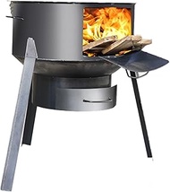 Camping Wood Stove, Wood Burning Stove, 2.7mm thickened steel，With stove ring，Removable stand，Easy t