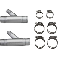 2 Unit Pemanas Kabin Y-Fitting 1 Inci ke 5/8 Penjepit Hos Pemanas Diperbuat daripada Aluminium Seras
