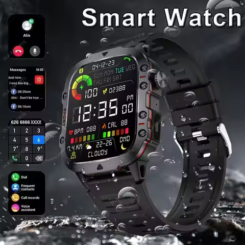 2026 New Men's Smart Watch LED Flashlight Outdoor Sport Smart Watch Wristwatch Health Monitoring Sma