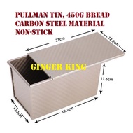 Free Brush TOAST Box, Bread Loaf Pan PULLMAN TIN WITH LID, 450g