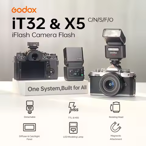 Godox iT32 iFlash Camera Flash TTL HSS Rotating Head on Camera Flash Light X5 C/S/N/F/O Wireless TTL