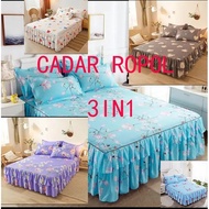 PROYU QUEEN&KING ROPOL 3 In 1 Cadar Bedsheet Set Queen King Height 40cm 16 inches