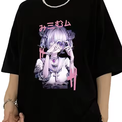 Kurono Kyou Anime T Shirt Summer Sport Jogging Short Sleeve Fashion Loose Sport Punk Style Y2K Top G