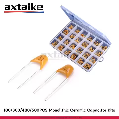 180/300/480/500PCS Monolithic Ceramic Capacitor Kits 10pF - 10uF 50V 106 105 474 104 103 102 101 33 