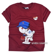 Kizzu T-Shirt Premium Cotton 30s Age 1-12 Years Doraemon Maroon-ggkids