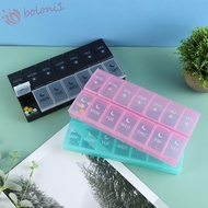 [READY STOCK] Weekly Pill Box Morning Evening Colorful Medicine Organizer Tablets Storage Container Vitamins Waterproof 7 Days Pill Box