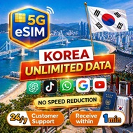 South Korea eSIM Ultra 5G 1-30Days Daily 500MB-3GB Unlimited Data | Instant Email Delivery | High Sp