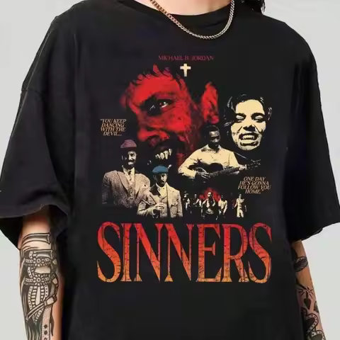 Movie T-shirt: Dancing with the Devil Aesthetic Movie: Sinners hoodie, unisex horror action movie T-