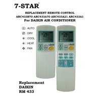 Daikin Aircon REMOTE CONTROL ARC433B70,ARC433A70,ARC433A21,ARC433A1 For Daikin Aircon Remote Control