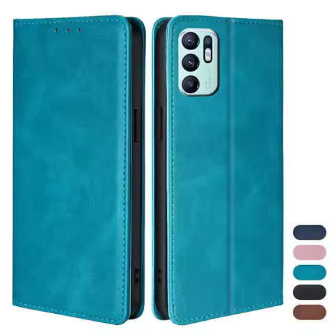 Mobile Phone Case for OPPO Reno 6 Pro Magnetic Leather Flip Case for OPPO Reno 6 5 Pro Plus Lite 6Z 