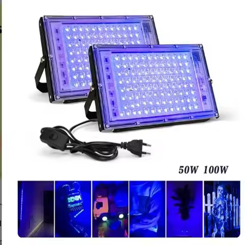 395nm 400nm Led UV Floodlight Ultraviolet Stage Lamp 50W 100W LED Stage Blacklight Waterproof Disco 