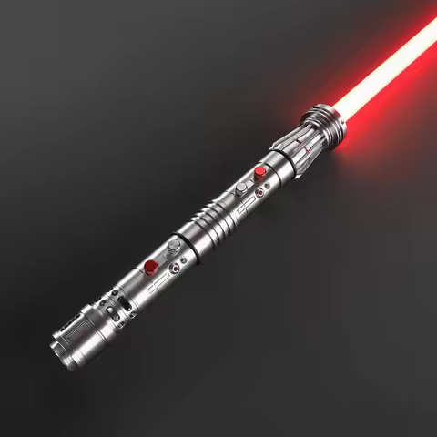 DamienSaber Darth Maul Heavy Dueling Lightsaber Sensitive Smooth Swing Light Sabers Metal Hilt Motio