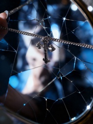 AKE AKE The Unbroken pendant จี้สร้อยคอเงินแท้925 แกะมือขัดเงาลงดำ "Unbroken Cross"