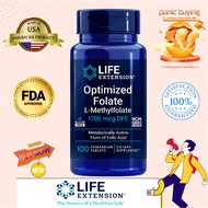 Life Extension Optimized Folate L-Methylfolate 1700 mcg DFE 100 Vegetarian Tablets Methylfolate Supp