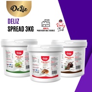 Deliz Spread Hazelnut, Matcha & Belgian Chocolate 3KG/Deliz Sapuan Hazelnut, Matcha & Coklat Belgium