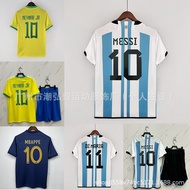 Football Jersey 2022 World Cup Argentina Jersey No. 10 Macy France Brazil 10 Neymal Suit VPD1