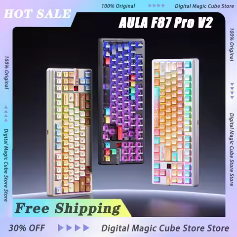 AULA F87 Pro V2 3-modes Wireless Mechanical Keyboard 12000mAh Long Battery Life E-Sports Keyboard Ho
