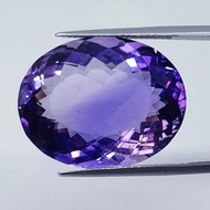 30.87 ct 100% อเมทิสต์ ธรรมชาติ Natural Amethyst Oval Shape Cut Loose Gemstone For Fine Jewelry