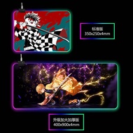 400*900*4mm RGB Colorful LED Light Soft Large Gaming Mouse Pad Demon Slayer Print Gaming Mouse Pad