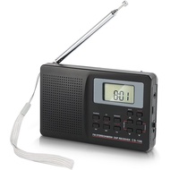 CS-106 Portable Radio - Mini FM/AM/SW/MW/LW/TV Full Band Receiver Radio for Worldwide Broadcasts wit
