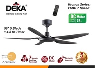 DEKA Remote Ceiling Fan F5DC 56” DC MOTOR  7 Speed 56" inch 5 Blade Kipas Siling