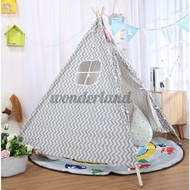 135cm165cm Height Kids Cotton Canvas Play Tent Teepee Large Portable Wigwam Pretend Play House Indian Children Toy Tent for Indoor Outdoors