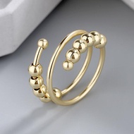 DoreenBeads Adjustable Anxiety Ring fidget Women Men Runner Stacking Finger Ring With Spiral Bead Re