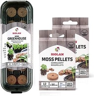 Biolan mini greenhouse for 12 seeds with 36pcs peat free moss pellets for germination