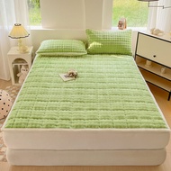 Meiji | ผ้าคลุมที่นอนกำมะหยี่นุ่มแบบนมอุ่น & ผ้านวมขนกระต่ายเทียม