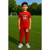 MERAH Boys' T-shirt and Jogger Set Little Gang 17 August Indonesian Independence Day 80 Red and Whit